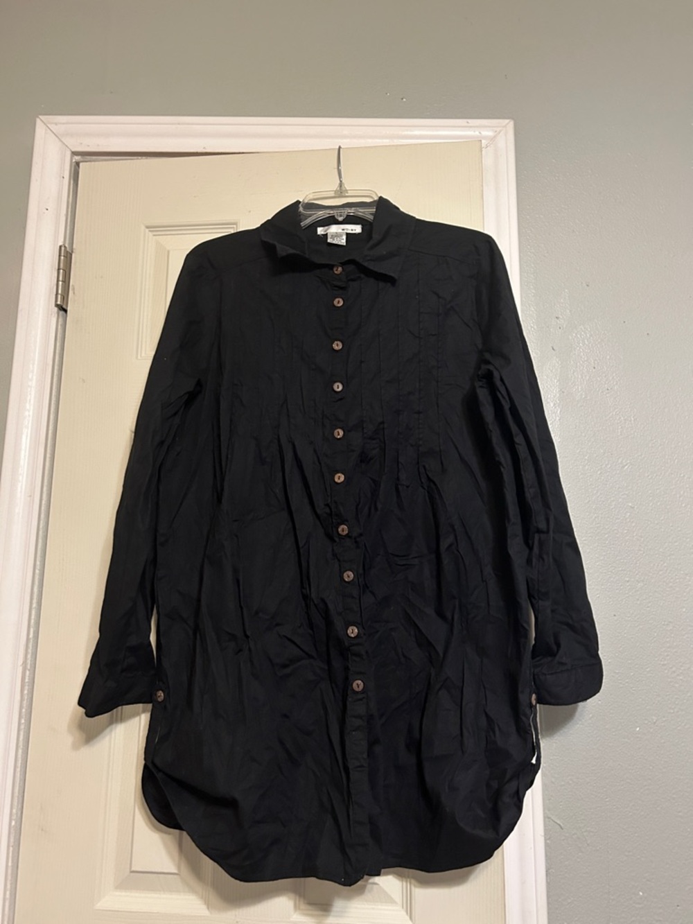 🐺 WD.NY black pintuck pleat tunic